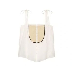 ZARA TOP WITH CHEST DETAIL - LIMITED EDITION CREAM SIZE S